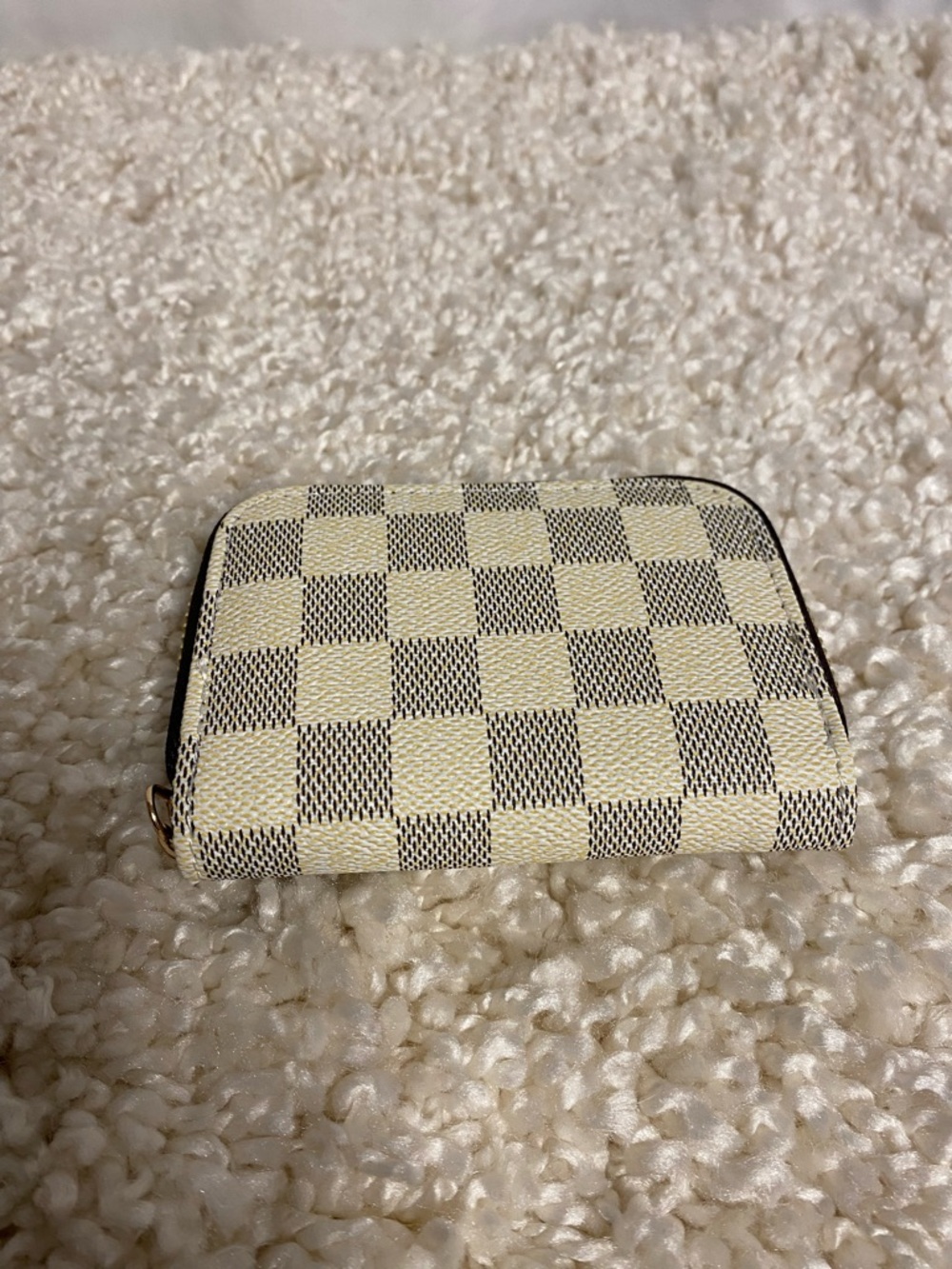 Women's Cardholder Zip Wallet in Cream and Brown